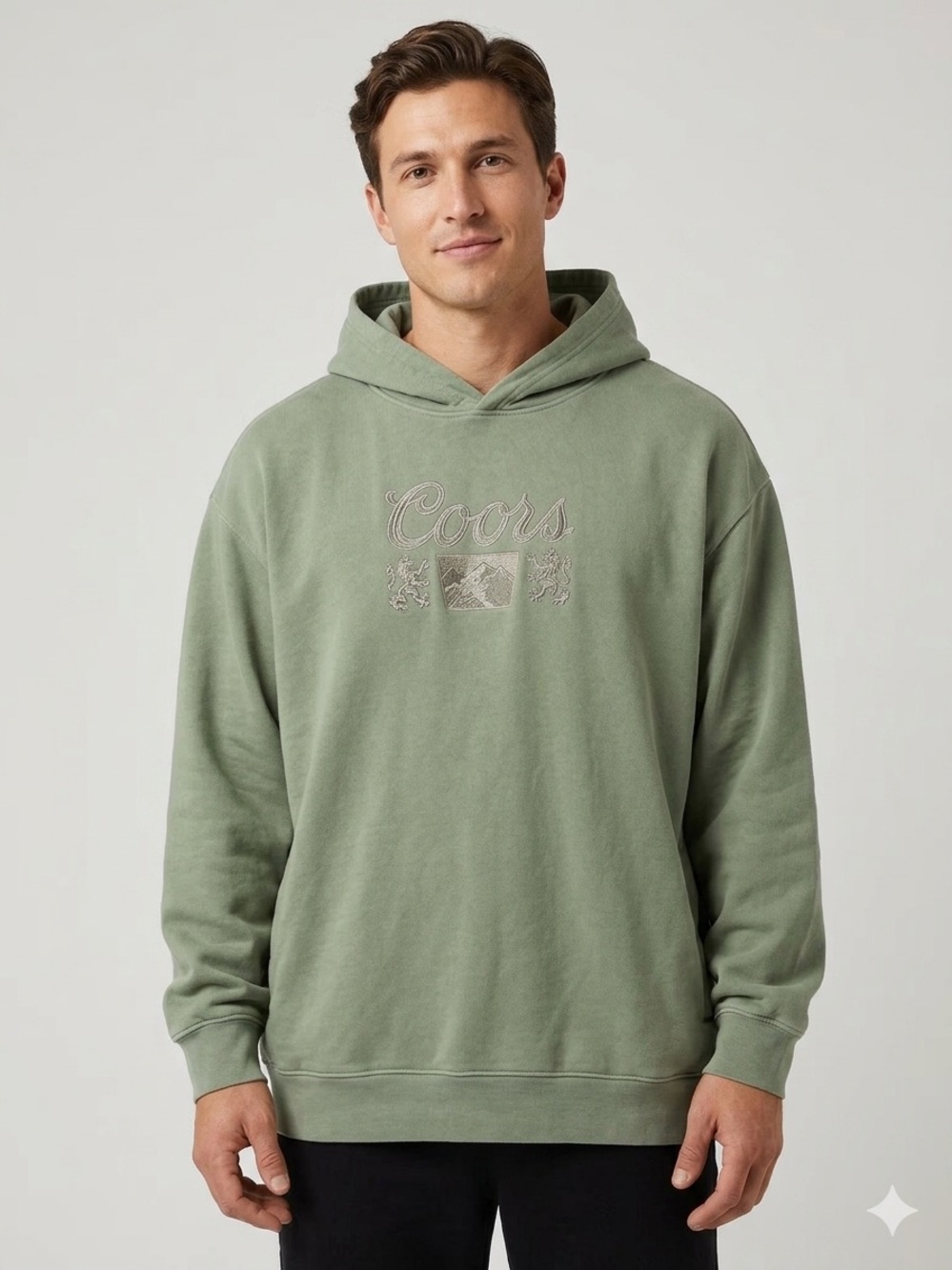 Coors Sage Green Pullover Logo Hoodie